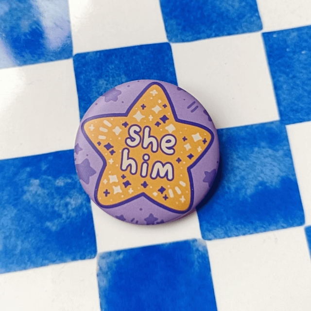 pronoun button pins - hers