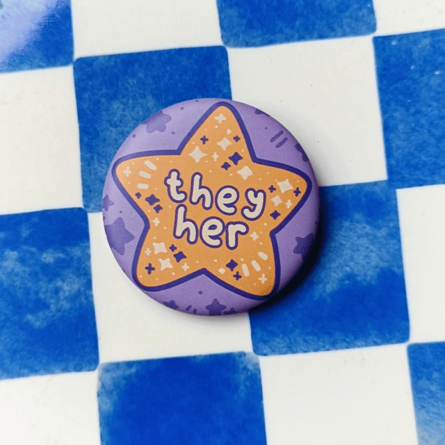 pronoun button pins - thems