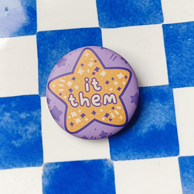 pronoun button pins - its