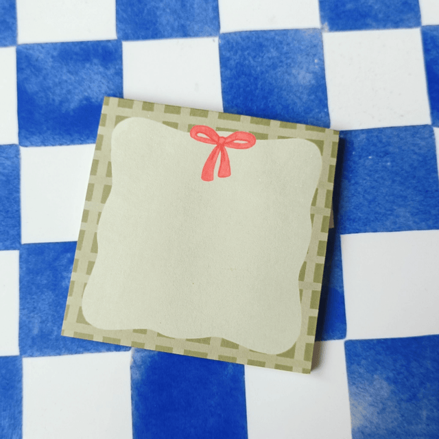 green bow - sticky notes