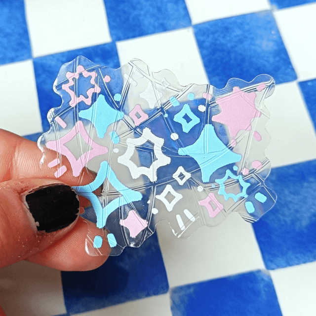 trans sparkles - suncatcher window sticker