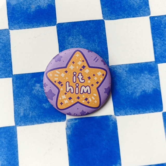 pronoun button pins - its
