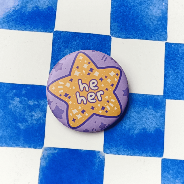pronoun button pins - hims