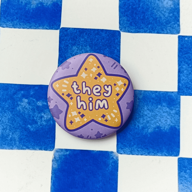 pronoun button pins - thems
