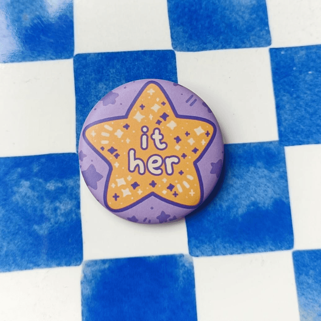 pronoun button pins - its