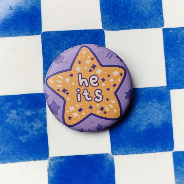 pronoun button pins - hims