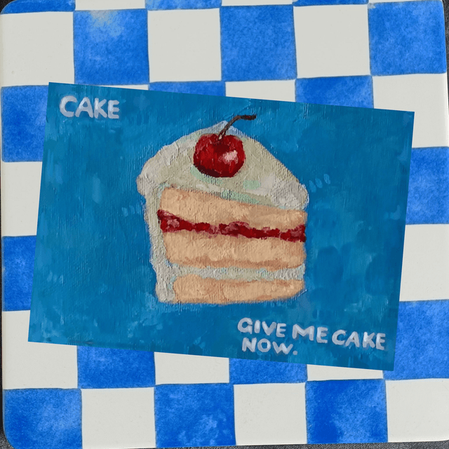 cake now cake now cake now - a6 single postcard